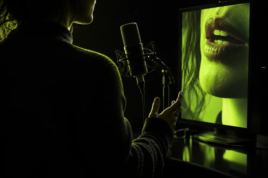 Illustrative lip-sync video scene